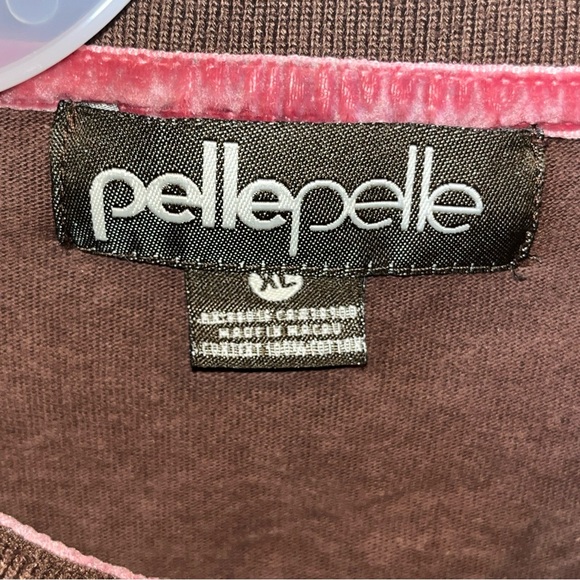 Vintage Pele Pelle BROWN velvet POLO shirt Marc Buchanan XL mens embroidered 3D - Picture 2 of 16